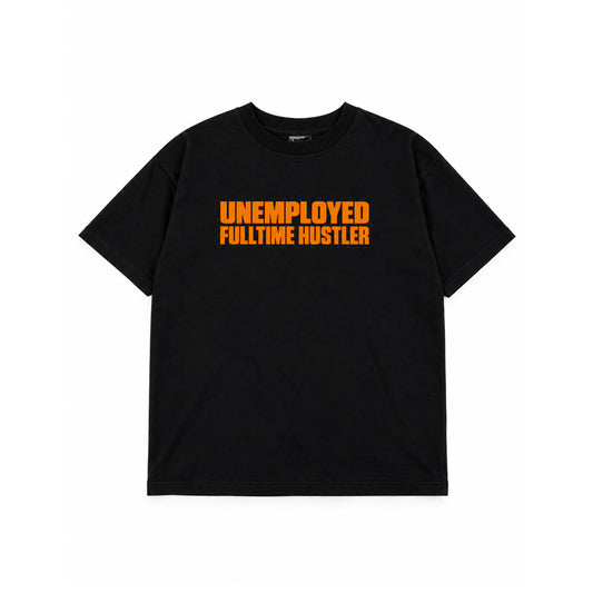 UNEMPLOYED T-SHIRT BLACK ORANGE